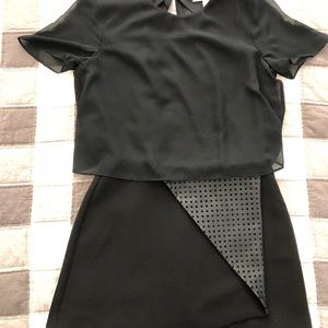 BCBG black romper backless skort